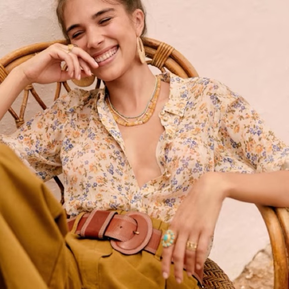 Sézane Claudio Shirt in Spring Garden